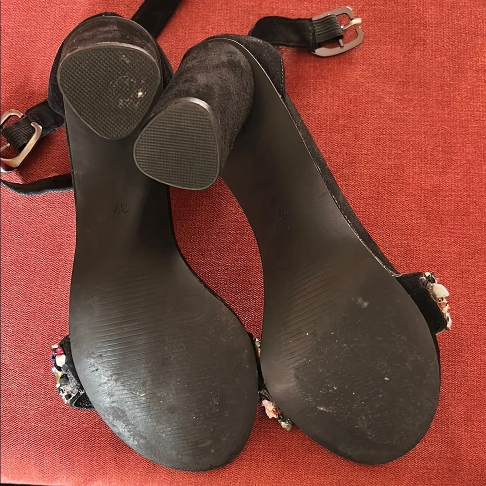 Valentino Black Stiletto Heels with Crystal Embellishments - Picture 4 of 8